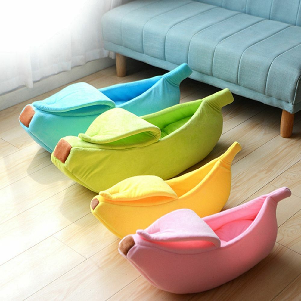 Warm Banana Shaped Dog Cat Bed Cozy Basket Puppy Kittens Cushion Kennel Portable Pet Sleeping Mat Bed Cats Supplies